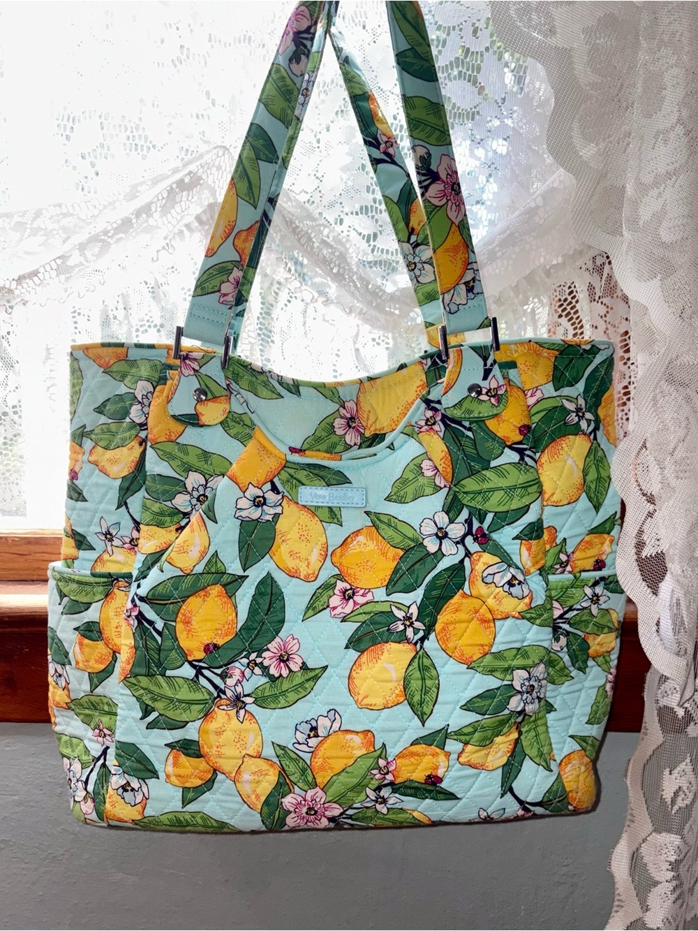 Vera Bradley Quilted Lemon Grove Tote Lemons & Bees